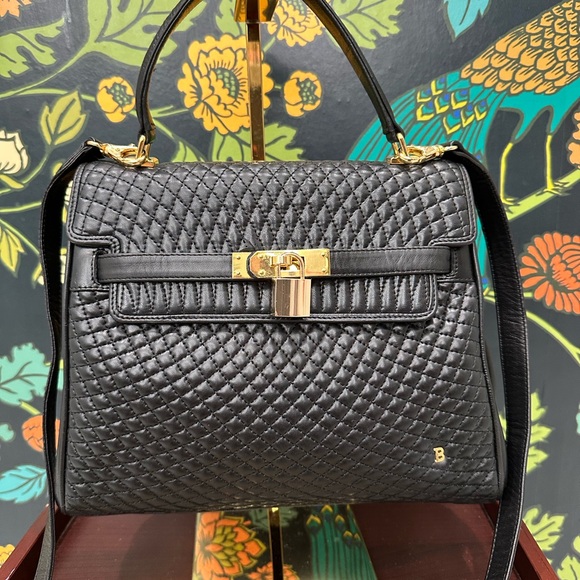 Bally Vintage Quilted Lambskin Kelly Bag with Lock & Key – Black - Picture 1 of 11